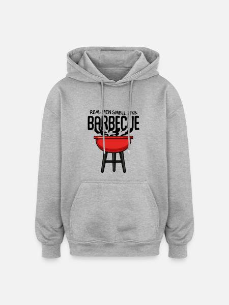 Red Kettle Grill Illustration - Sweat à capuche oversize unisexe - gris chiné