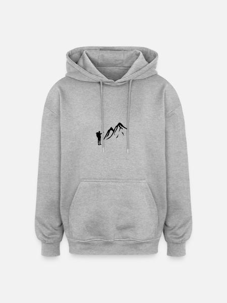 Trekking - Oversized Unisex Hoodie - Grau meliert