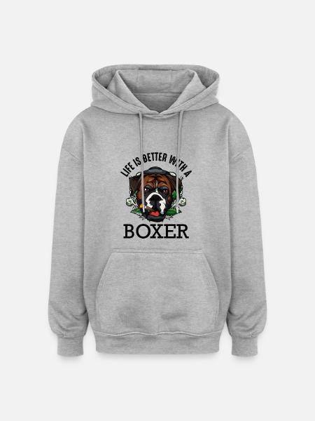 boxeur - Sweat à capuche oversize unisexe - gris chiné