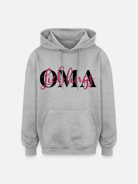 Lieblingsoma Oma - Oversized Unisex Hoodie - Grau meliert