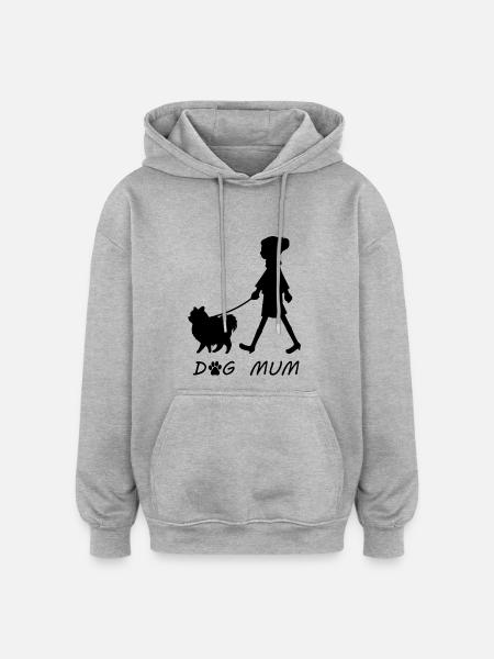 Dog Mum - Oversized Unisex Hoodie - heather grey