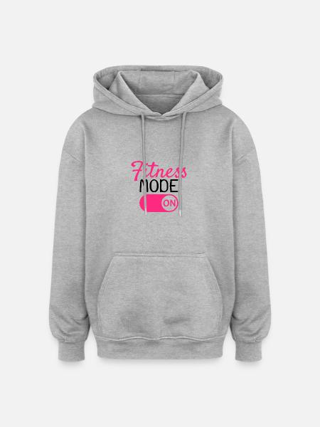 Mode fitness activé - Sweat à capuche oversize unisexe - gris chiné