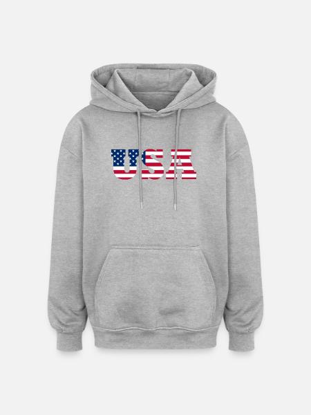 Stars & Stripes Lettermark USA - Oversized Unisex Hoodie - heather grey