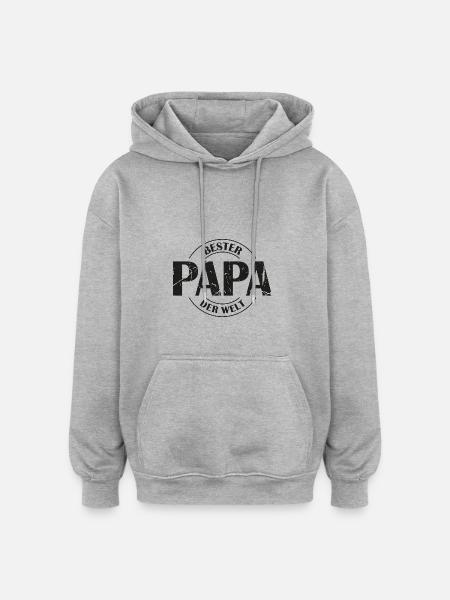 Bester Papa der Welt - Oversized Unisex Hoodie - Grau meliert