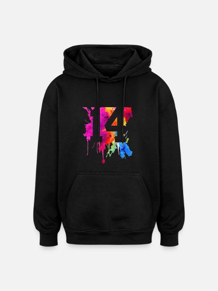 14 YEARS 14TH BIRTHDAY - Oversized Unisex Hoodie - black