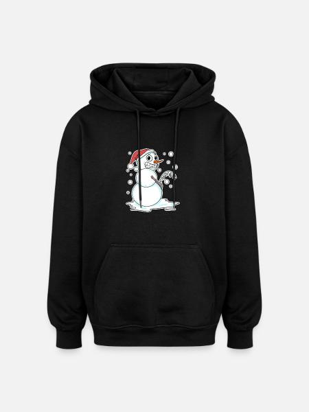 Snowman funny - Oversized Unisex Hoodie - black