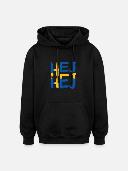 HEJ HEJ SWEDEN - Oversized Unisex Hoodie - black