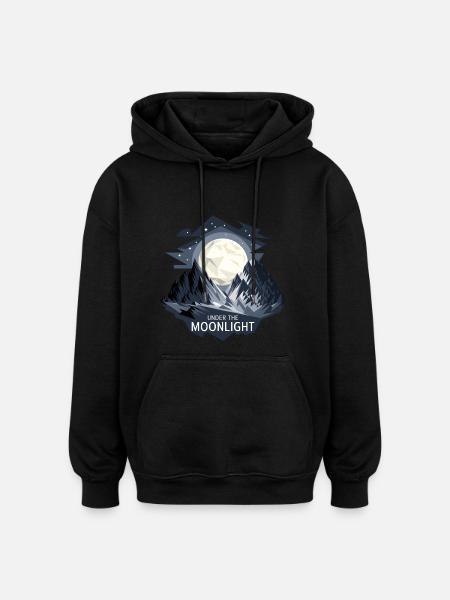 Under The Moonlight - Oversized Unisex Hoodie - black