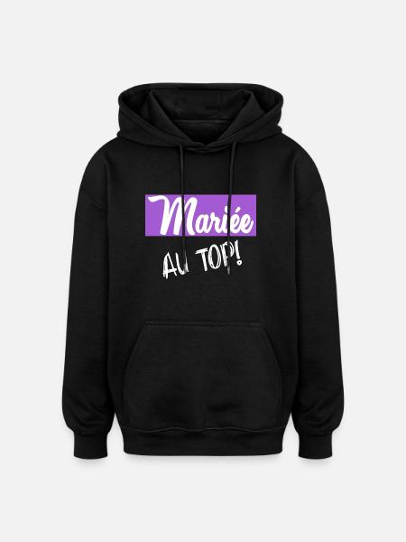Bachelorette party. WEDDING - Oversized Unisex Hoodie - black