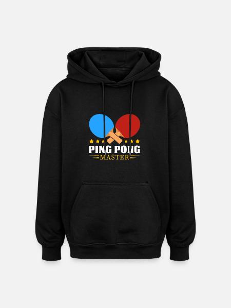 Ping-pong - Sweat à capuche oversize unisexe - noir