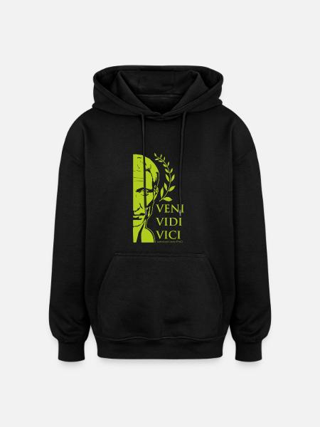 César vert - Sweat à capuche oversize unisexe - noir