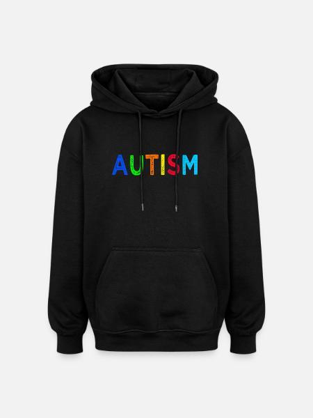 Arc-en-Ciel Autisme: Message d’Espoir - Sweat à capuche oversize unisexe - noir