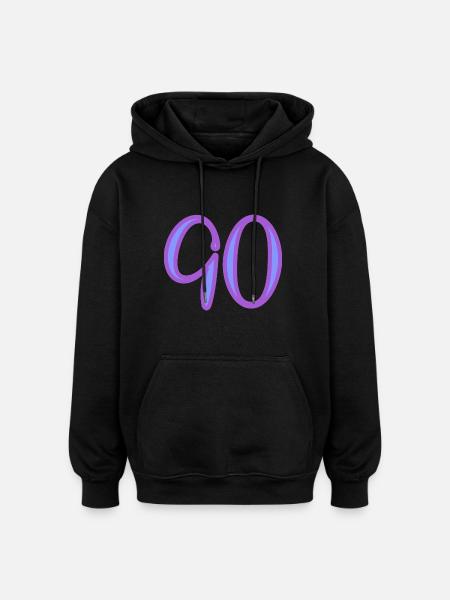 90 - Oversized Unisex Hoodie - black