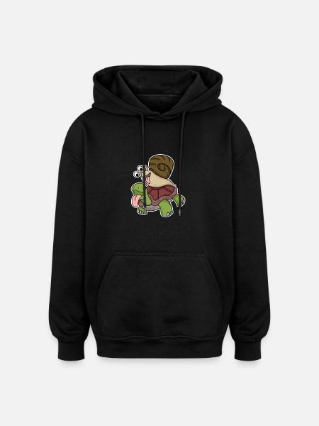 Tortue et escargot - Sweat à capuche oversize unisexe - noir
