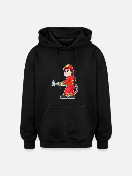 Firefighter - Oversized Unisex Hoodie - black