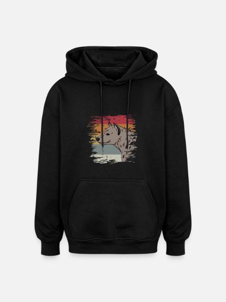 Hyäne - Oversized Unisex Hoodie - Schwarz