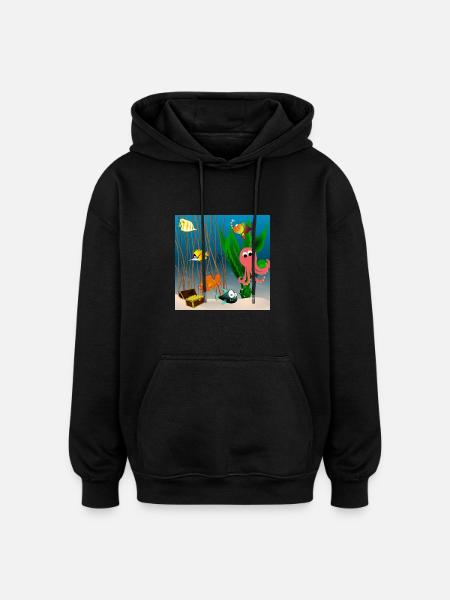 Marine life - Oversized Unisex Hoodie - black