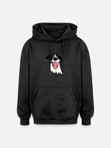 Border Collie mignon - Sweat à capuche oversize unisexe - charbon