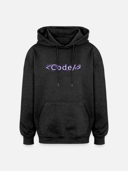 Code style (purple) - Sweat à capuche oversize unisexe - charbon