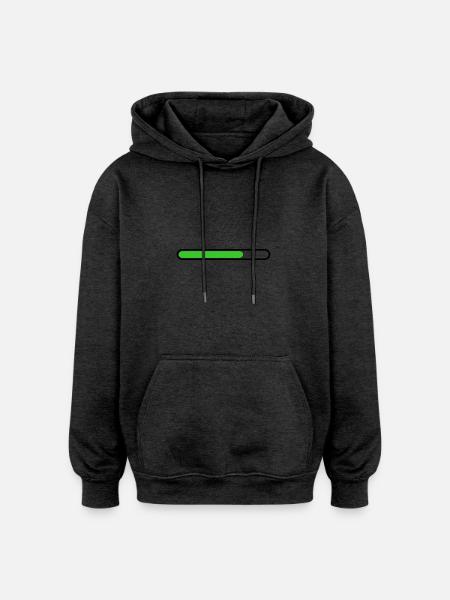 Loading bar Black Green - Oversized Unisex Hoodie - charcoal grey