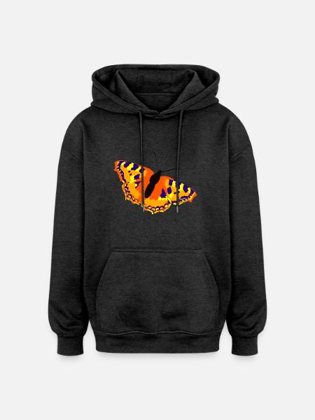 butterfly - Oversized Unisex Hoodie - charcoal grey