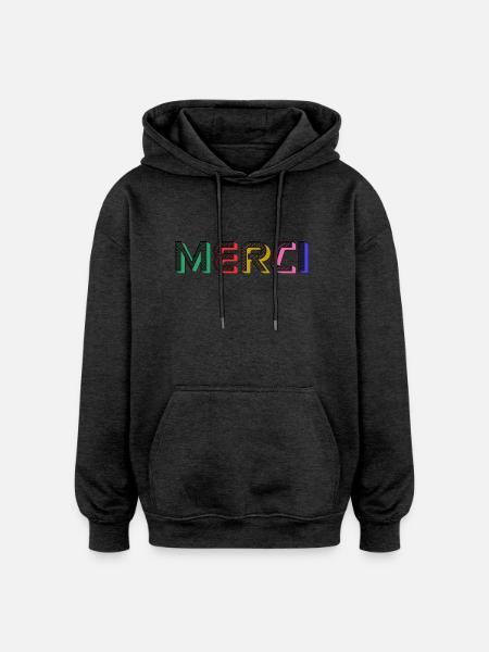MERCI - Sweat à capuche oversize unisexe - charbon
