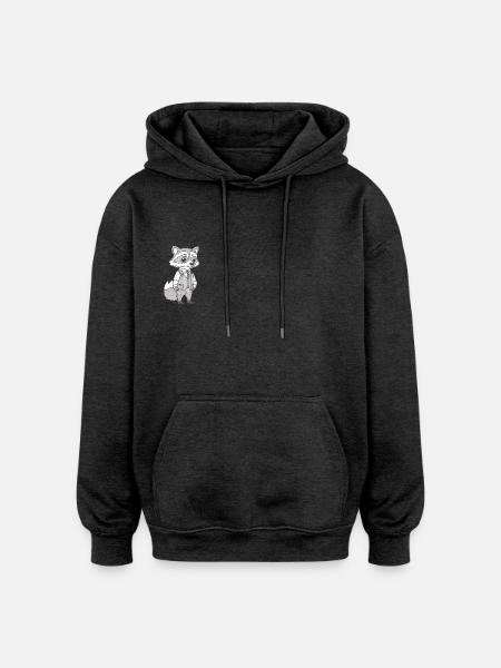 Geschäftiger Fuchs - Oversized Unisex Hoodie - Anthrazit