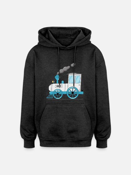 Kinderzug Eisenbahn weiß - Oversized Unisex Hoodie - Anthrazit