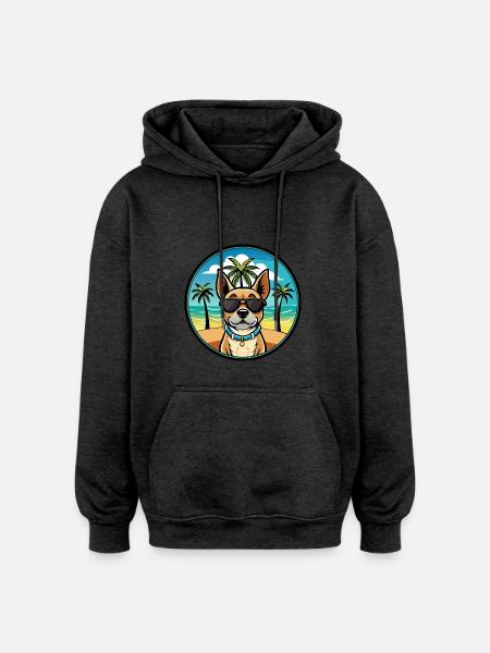 Braque Du Bourbonnais Hunderasse Cartoon Sonnenbrille - Oversized Unisex Hoodie - Anthrazit