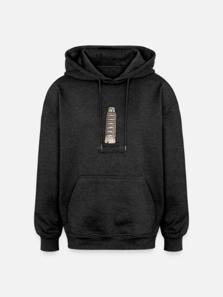 the italic Tower - Oversized Unisex Hoodie - Anthrazit