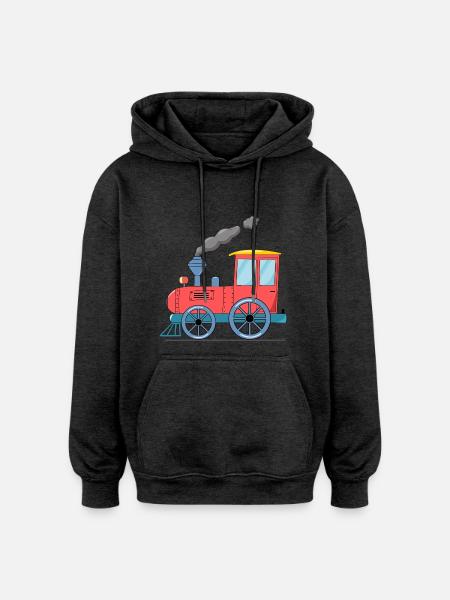 Children's train railway pink - Oversized Unisex Hoodie - charcoal grey