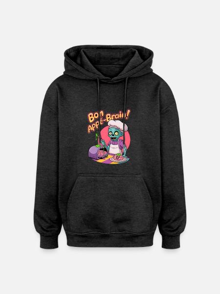 Bon Appé-brain! - Oversized Unisex Hoodie - charcoal grey