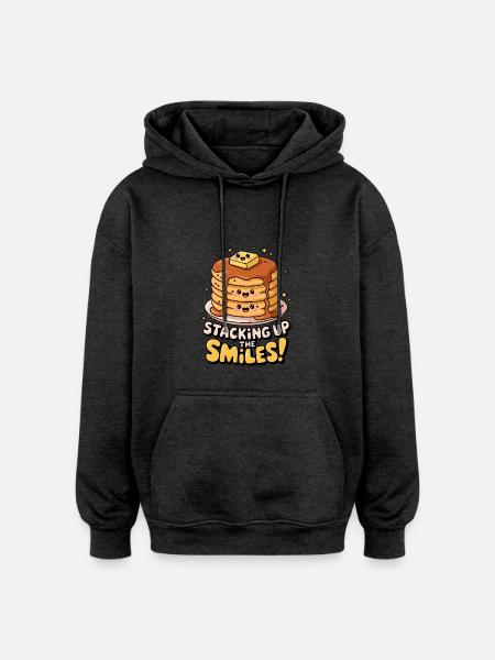 Staking Up The Smiles! - Oversized Unisex Hoodie - charcoal grey