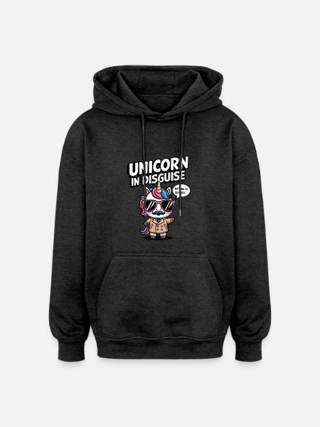 Unverkleidetes Einhorn - Oversized Unisex Hoodie - Anthrazit