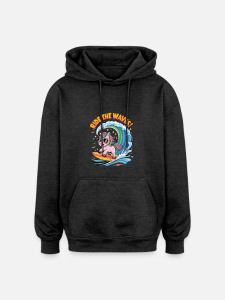 Ride The Waves! - Oversized Unisex Hoodie - charcoal grey