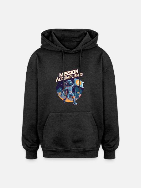 Mission Accomplished - Oversized Unisex Hoodie - charcoal grey