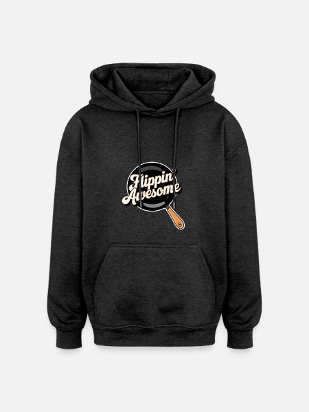 Flippin Awesome - Oversized Unisex Hoodie - charcoal grey