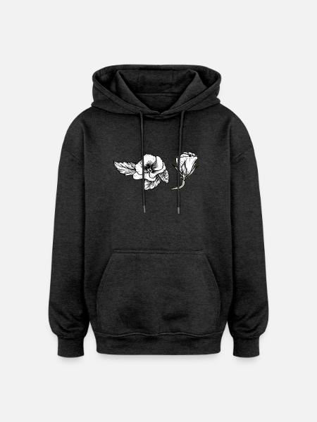 Pensée - Sweat à capuche oversize unisexe - charbon