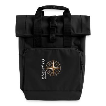 Norderney Koordinaten Insel - Rolltop Rucksack mit zwei Griffen - Schwarz - Vorne
