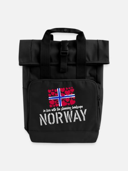 Norway norge - Rolltop Rucksack mit zwei Griffen - Schwarz
