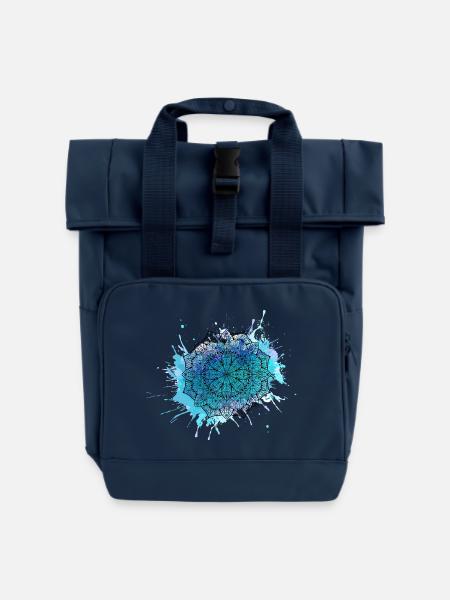 Mandala - Rolltop Rucksack mit zwei Griffen - Navy