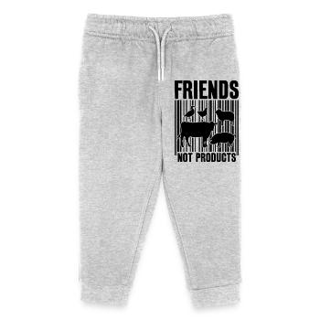 VEGAN FRIENDS NOT FOOD BARCODE - Kids Organic Sweatpants by Stanley/Stella - heather grey - Front