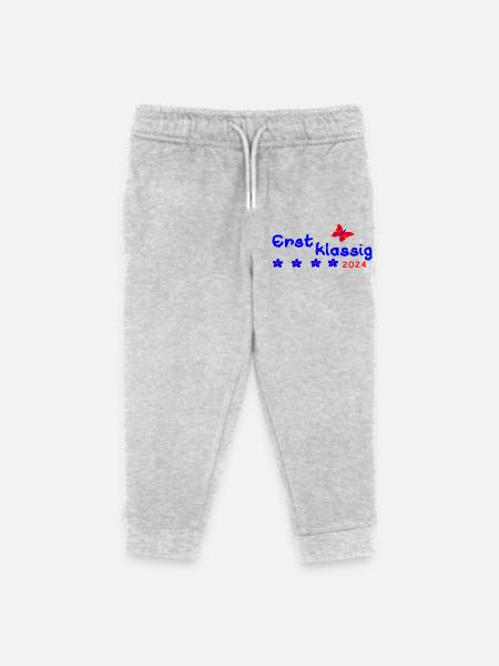 Schulanfang Erstklassig 2024 - Kinder Organic Jogginghose Mini Mover von Stanley/Stella - Grau meliert