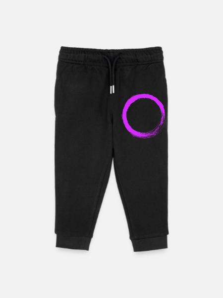 Kreis Lila Vektor - Kinder Organic Jogginghose Mini Mover von Stanley/Stella - Schwarz