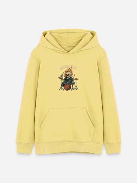 Born To Drum - Teenager Organic Hoodie Mini Cruiser von Stanley/Stella - Gelb Viva 