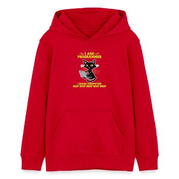 IT Spezialist - Teenager Organic Hoodie Mini Cruiser von Stanley/Stella - Rot - Vorne - AI Model Teenager Female dark (150cm)