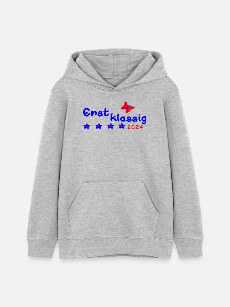 Schulanfang Erstklassig 2024 - Teenager Organic Hoodie Mini Cruiser von Stanley/Stella - Grau meliert