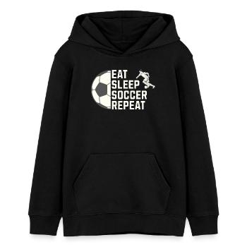 Eat. Sleep. Soccer. Repeat. – Für alle Fußballfans - Teenager Organic Hoodie Mini Cruiser von Stanley/Stella - Schwarz - Vorne - AI Model Teenager Male light (155cm)
