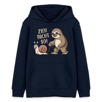 Zieh nicht so - Schnecke und Faultier - Teenager Organic Hoodie Mini Cruiser von Stanley/Stella - Navy - Vorne - AI Model Teenager Male light (155cm)