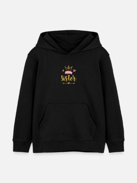 Little Sister Announcement – Baby & Kids Clothes - Kids Organic Hoodie by Stanley/Stella - black
